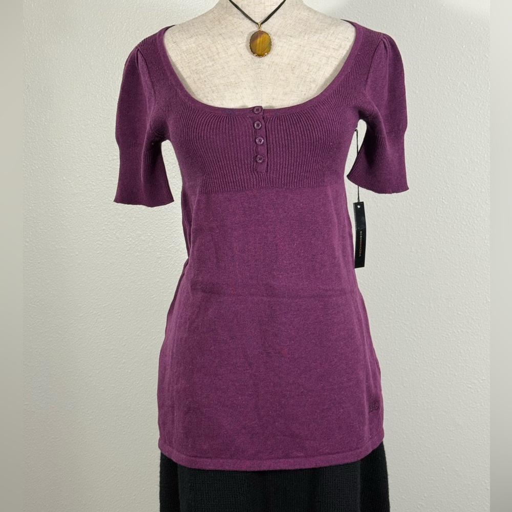 BCBGMaxAzria Deep Purple Knit Blouse